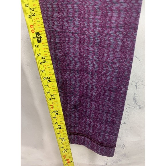 Lululemon Leggings Sz 6 Wunder Under Purple Ziggy Wee Raspberry Geo Chevron - Picture 3 of 13